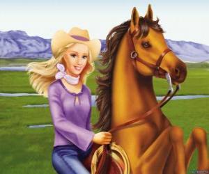 yapboz Barbie güzel at ile